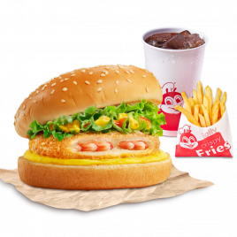 1 Burger Tôm + 1 Khoai tây chiên vừa + 1 Nước ngọt